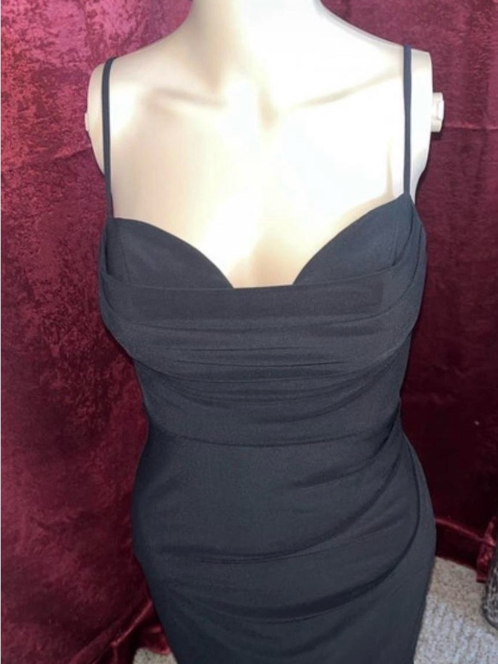 Beautiful Classic Black Spaghetti Strap Bodycon Dress
